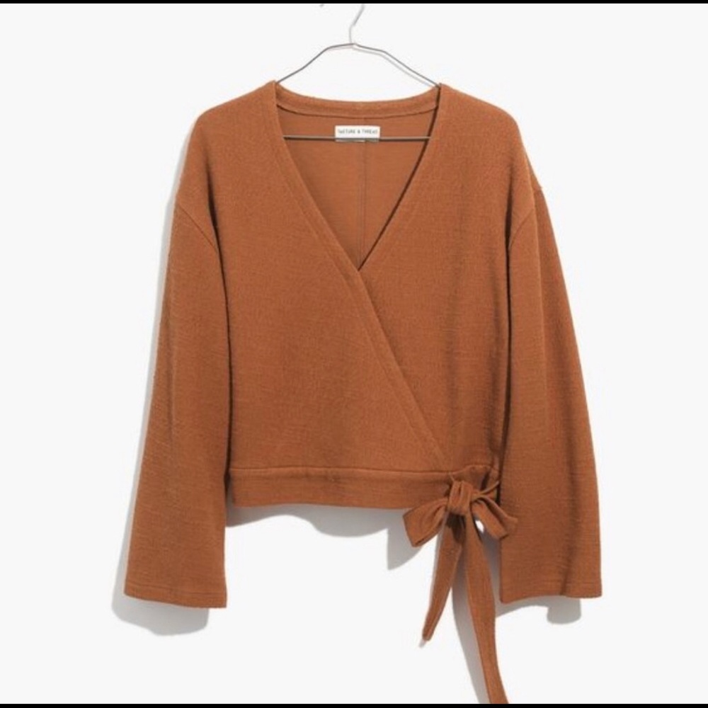 Madewell texture and thread faux wrap top